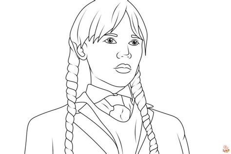 Printable Wednesday Addams Coloring Pages Gbcoloring
