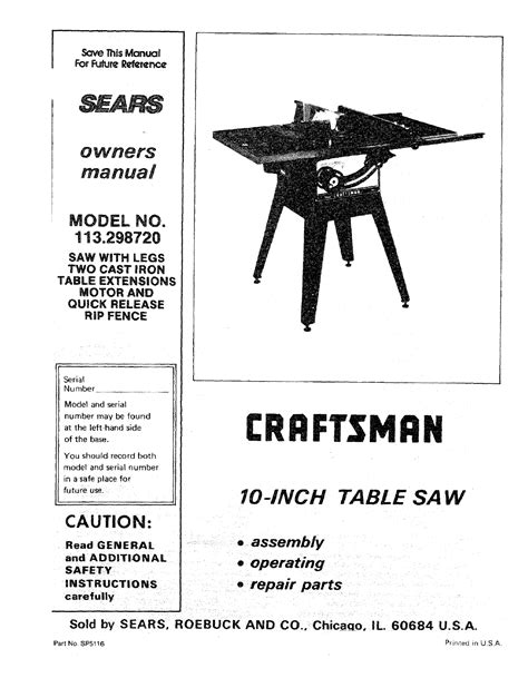 Home Garden Shaft Assembly Craftsman 10 Table Saw Model 113 Angle
