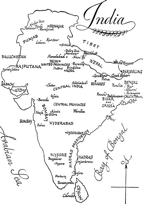 Map Of India Worksheet