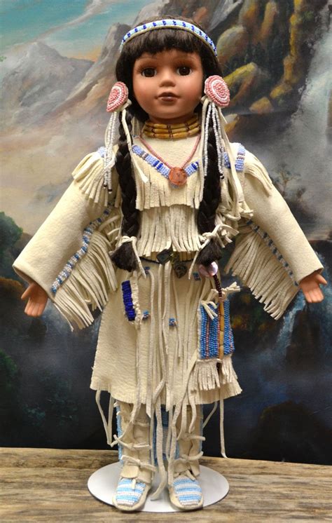 Native American Plains Indian Doll Handmade Hand Beaded With Beaded