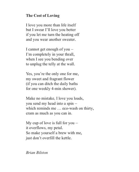 Brian Bilston On Twitter Todays Poem Is Called ‘the Cost Of Loving