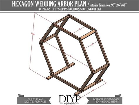 Diy Wooden Hexagon Wedding Arbor Planbuild Plan For Wedding Etsy In
