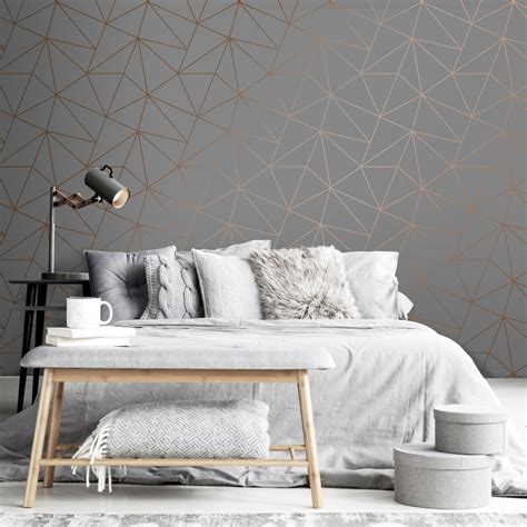 Zara Shimmer Metallic Wallpaper In Charcoalcopper From I Love