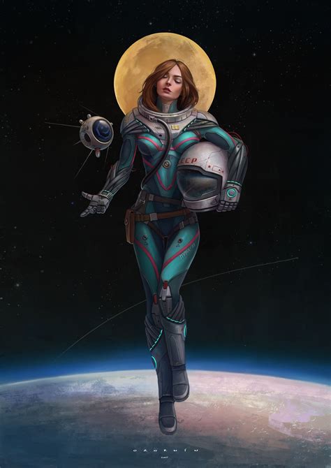 Artstation Cosmonaut Diana Ilya Ozornin Space Girl Art Science Fiction Art Astronaut Art
