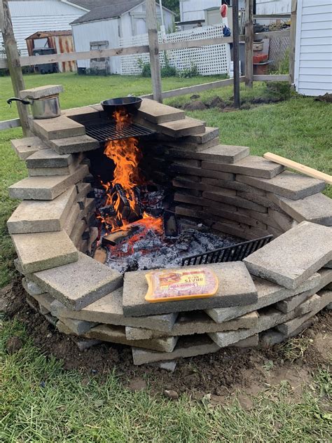 My Buddy Designed This Grillfire Pit Combo With Left Over Bricks And