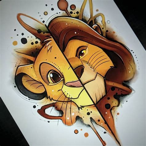 Leer je favoriete disney figuur tekenen met. The Lion King sketch | Disney art drawings, Easy disney ...