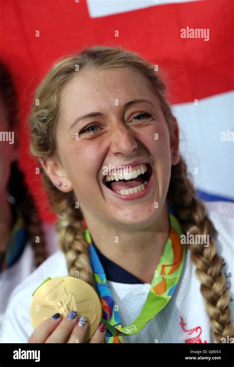 Great Britain S Laura Trott With Her Gold Medal Following The Women S