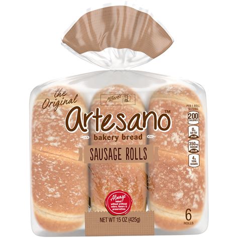 Alfaro S Artesano Bakery Sausage Rolls No High Fructose Corn Syrup 6 Rolls 15 Ounce Pack