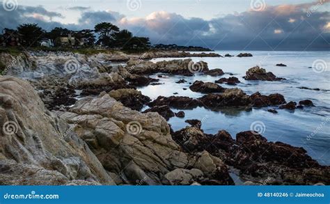 Monterey Bay Sunset Stock Footage Video Of Beach Rock 48140246