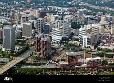 Aerial View Above Downtown Richmond Virginia Stock Photo Alamy