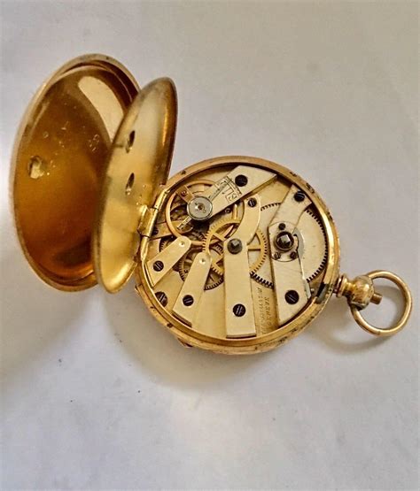 small 18k gold victorian period key wind thrussell and son geneve pocket watch at 1stdibs