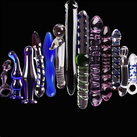Sex Toys Perfect Set Crystal Glass Dildo Anal Butt Plug Pyrex Crystal