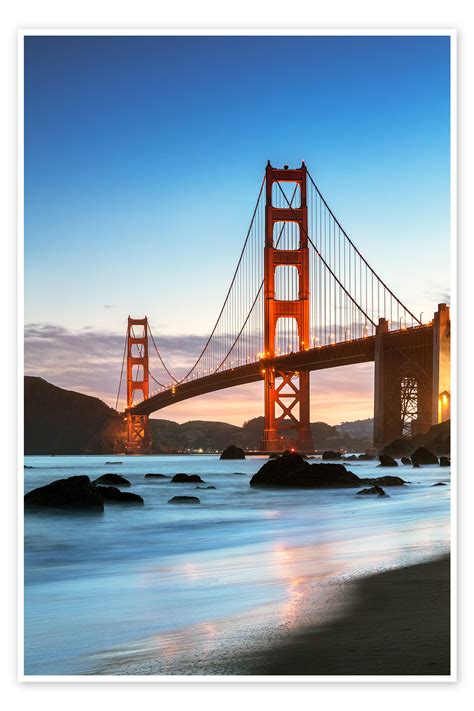 golden gate bridge at dawn from baker beach san francisco california usa print by matteo
