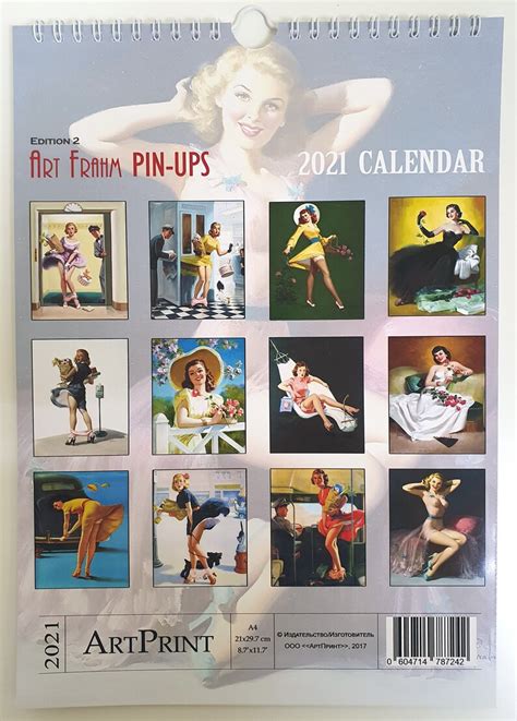 Art Frahm Wall Calendar 2021 Edit 2 Pin Up Girl Retro Vintage Etsy