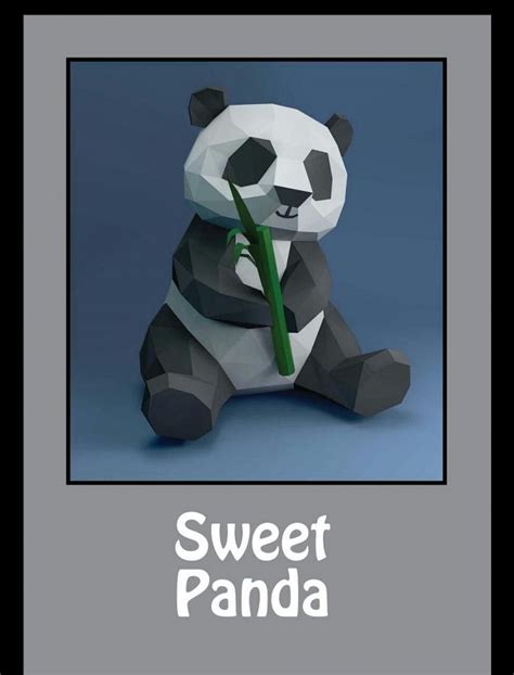 Animals Low Poly Sweet Panda Paperzone Vn