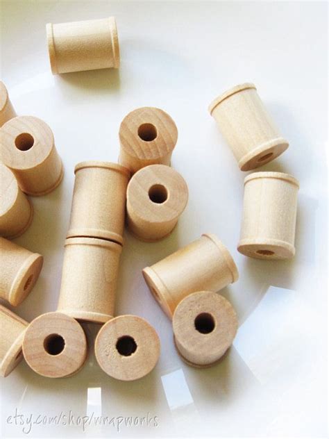 100 Wooden Spools 1 X 34 Inch Wood Bobbin For Crafting Twine