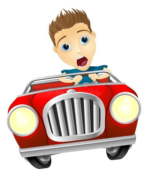 Cartoon Man Driving Fast Car Stock Vector Illustration Of Clipart
