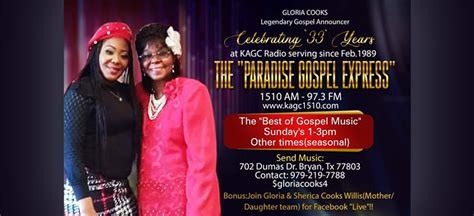 Gloria Cooks Gospel Show Kagc 973 Fm