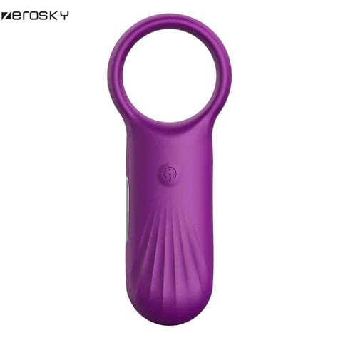 Zerosky 10 Speeds Strong Vibrating Silicone Penis Vibration Ring Waterproof Cock Ring Clitoris