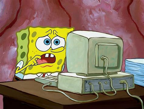 Spongebob Shocked At The Internet Computer Blank Template Imgflip
