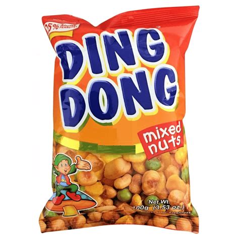 ding dong mixed nuts real garlic yellow 100g suki kart