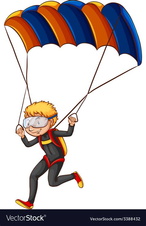 A Man Enjoying The Parachute Royalty Free Vector Image