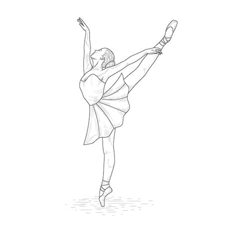 Free Vector Hand Drawn Ballerina Outline Illustration