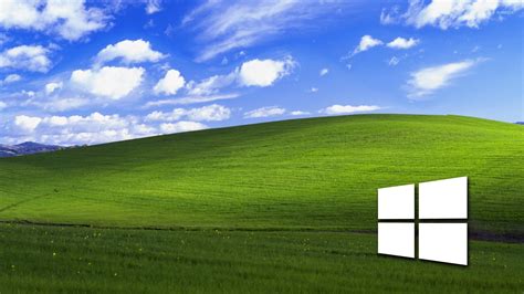 Windows 10 On A Green Field Simple White Logo Wallpaper Computer
