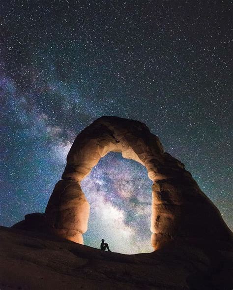 The Glow Of The Milky Way Captured In Arches National Park Utah