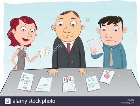 Cartoon Group Of Business People Standing And Thinking