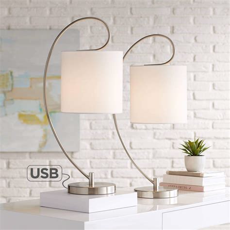 Buy 360 Lighting Ferris Modern Arc Table Lamps Set Of 2 With Usb