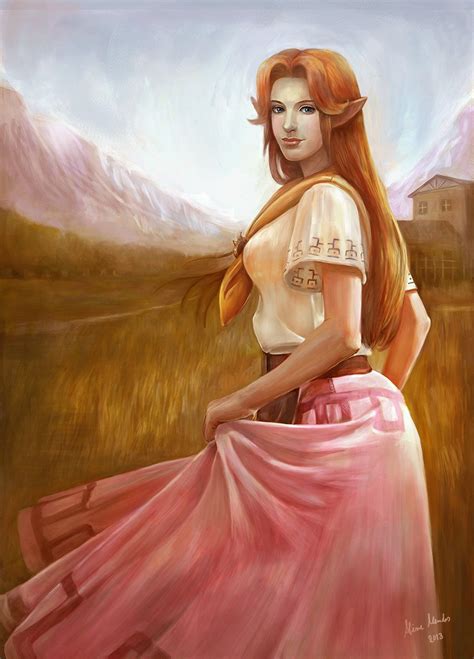Malon Painting By Alinemendes On Deviantart Legend Of Zelda Legend