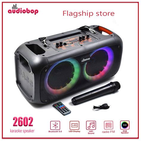 Audiobop Rechargeable Dual 65 Portable Karaoke Fm Bluetooth Speaker