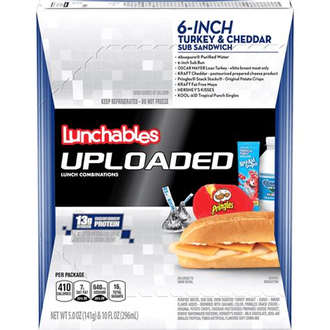 lunchables uploaded lunch combinations turkey and cheddar sub sandwich 6 inch lunchables