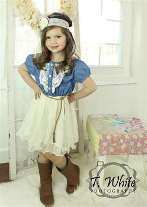 Denim Toddler Girls Tutu Dress Vintage Dress Rustic Flower Girl Dress
