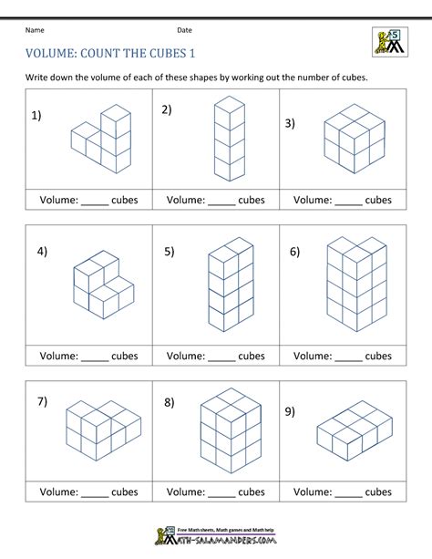 Volume With Fractions Worksheets