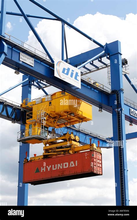 Modern Container Crane At The New Logistic Terminal Logoport Duisburg