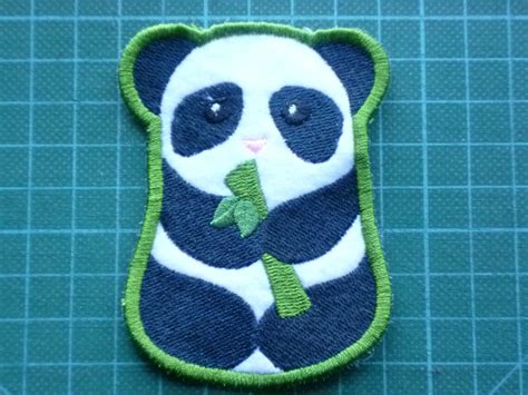 Panda Patch Applique Embroidered Sew On Patch Patches Fabric Etsy Uk