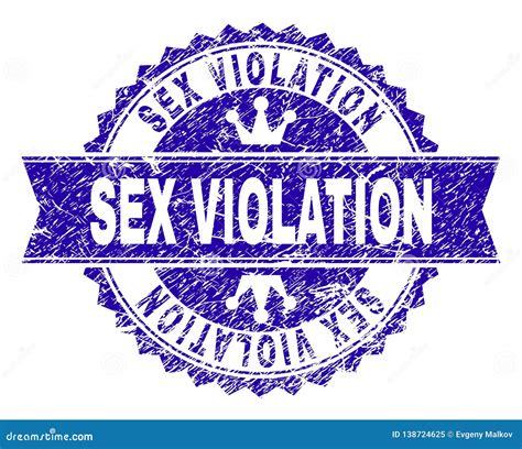 Scratched Textured Sex Violation Stamp Seal With Ribbon Stock Vector