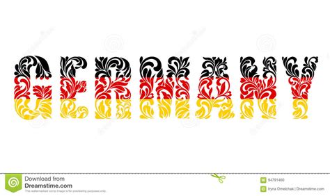 According to 2013 research, nearly half of all german hr personnel rejected. Inscription Germany Of Floral Decorative Pattern. Letters Of The Color Of The German Flag Stock ...