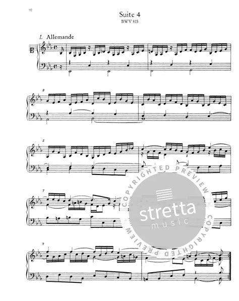 sechs Französischen Suiten Zwei Suiten in a Moll und Es Dur BWV 812 819 von Johann