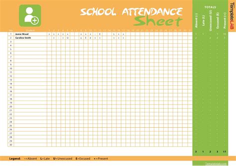 43 Free Printable Attendance Sheet Templates Templatelab Vrogue