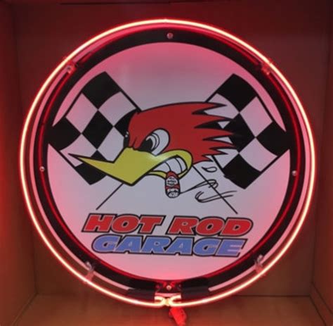 Hot Rod Neon Sign Garage Signs Woody Woodpecker Neons Etsy