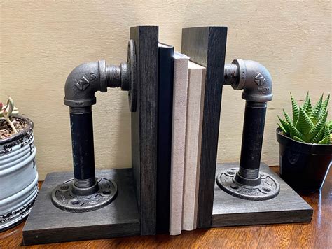 Galvanized Pipe Bookends Etsy