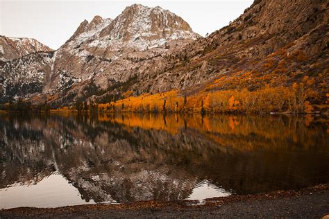 Autumn Mountain Lake Golden Trees Reflection Fine Art Photography Print