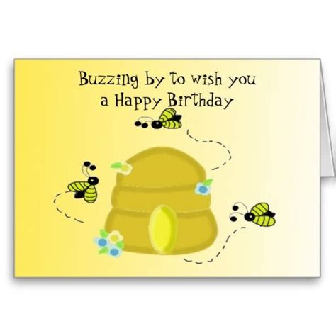 Buzzing Bee S Birthday Wishes Card Zazzle Birthday Wishes Greeting
