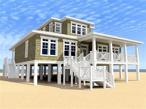 We build custom modular stilt homes using florida's premier manufactured & modular home builder, jacobsen homes. Beach House Plans | Two-story Coastal home plan # 052H ...