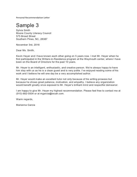 Personal Letter Samples Templates 022022