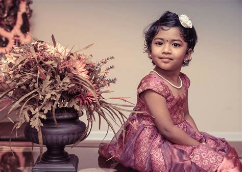 Free Picture Portrait Child Flower Girl India Kid Young