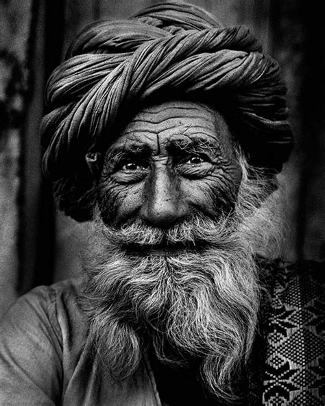 Portrait Of Indian Old Man From Rajasthan Kara Kalem Portre Portre
